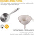 Stainless Steel Funnels, 3 in 1 Metal Kitchen Funnels for Filling Bottle with Handy Handle for Transferring Essential Oils, Liquid, Fluid, Dry Ing...