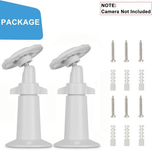 2Pack Wall Mount Bracket Compatible with Kasa Indoor Pan/Tilt Smart Security Camera, 360 Degree Adjustable Security Mount Holder (Camera Not Inclu...