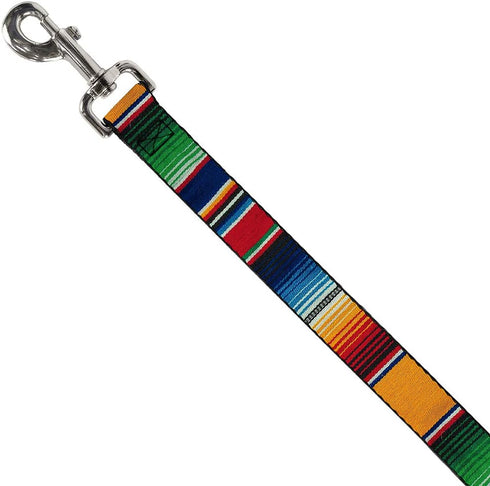 Dog Leash Zarape2 Vertical Multi Color Stripe 6 Feet Long 0.5 Inch Wide...