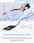 MillSO 3.5mm Headphone Extension Cable Nylon Braided (8 FT/2.4 M) 4 Pole TRRS Male to Female Stereo Aux Audio Extension Cable for PC Smartphone Sp...
