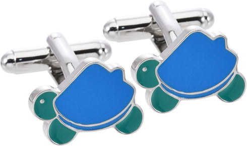 Funny Cute Turtle Shape Cufflinks for Men Lady In Gift Case Blue Carton Unique Men's Cufflinks Jewelry Set for Wedding Party Anniversary Business ...