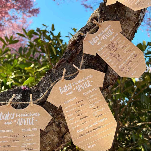 Kate Aspen Baby Predictions for Baby Shower Advice Cards - 50-Count Onesie Shaped Baby Shower Games for Girl or Boy - Gender Neutral Decor, Table ...