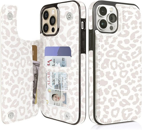 uCOLOR Flip Leather Wallet Case Card Holder for iPhone 12 Pro/12 Women and Girls with Card Holder Kickstand Marble Design Compatible with iPhone 1...