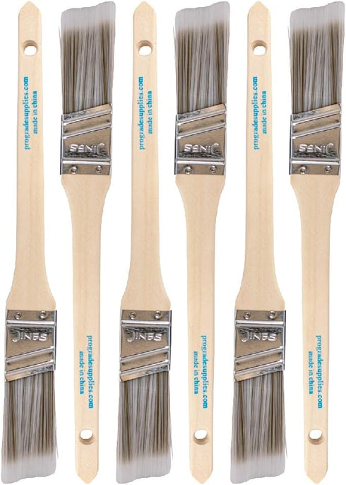 Vermeer Paint Brushes - 6-Pack - 1" Angle Sash Brushes for All Latex and Oil Paints & Stains - Home Improvement - Interior & Exterior Use...