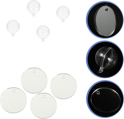 ULTECHNOVO 4Pcs Betta Fish Mirrors Betta Exercise Mirror for Fish Tank Circle Exercise Mirror with Floating Ball for Aquarium Fish Tank -5cm...