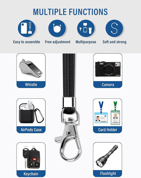 BFSD·DM Cell Phone Lanyard, Universal Crossbody Patch Phone Lanyards,Adjustable Nylon Phone Lanyards for Around The Neck,Compatible with Most Smar...