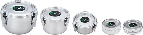 CVault by Boveda | 1/4 oz Twist Top Storage Container | Shatterproof, Air Tight & Light Resistant | Food Grade Stainless Steel | Includes 62% RH 8...
