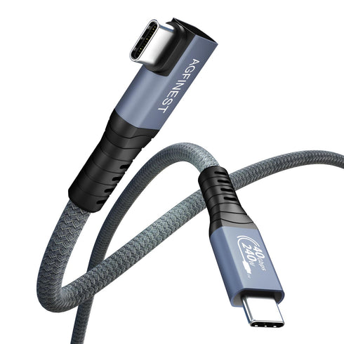 Certified USB4 Cable Right Angle 1.6ft (40Gbps, 240W, 8K Video), Compatible with Thunderbolt 4 USB C to USB C for MacBook, iPad Pro, iPhone 15, Do...
