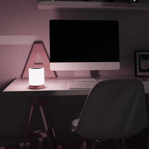 Elecstars Touch Bedside Lamp - with Bluetooth Speaker, Dimmable Color Night Light, Outdoor Table Lamp with Smart Touch Control, Best Gift for Men ...