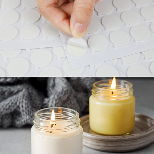 EricX Light 240 pcs Candle Wick Stickers,Heat Resistance Glue Adhere Steady in Hot Wax for Candle Making...