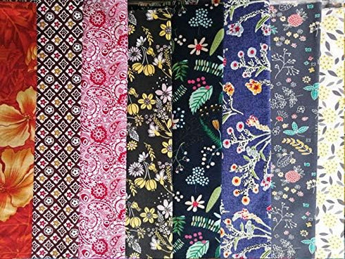 50pcs 10 x 10 inches Cotton Fabric Bundle Squares for Quilting Sewing, Precut Fabric Squares for Craft Patchwork...