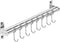 ASkinds Utensil Hanging Rack Stainless Steel Rail Hanger Rod Wall Mounted Pot Pan Lid Holder Cookware Storage Organizer with Sliding Hooks for Kit...