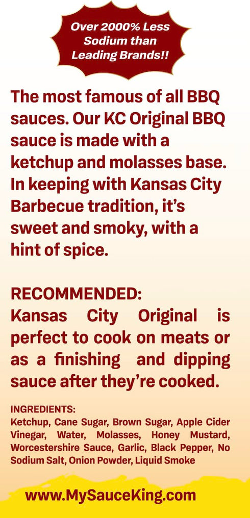 Sauce King Kansas City Low Sodium Barbecue Sauce...