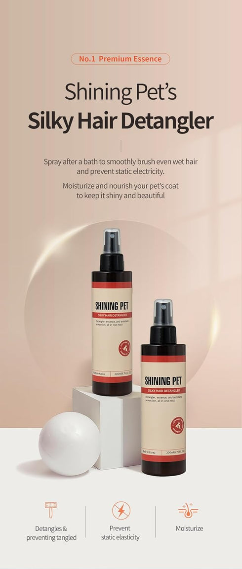 Shining Pet Silky Hair Detangler, Premium K Beauty pet Grooming Spray, Dog Detangler Spray, Pet Conditioner for Dogs & Puppies for Shiny Coats and...