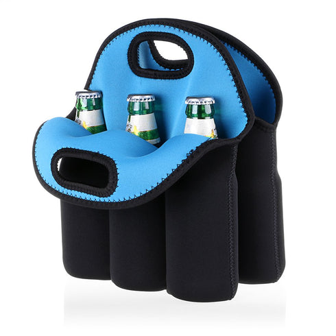 Hipiwe 6 Pack Bottle Can Carrier Tote Insulated Neoprene Baby Bottle Cooler Bag Water Beer Bottle Holder for Travel with Secure Carry Handle...