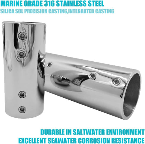 Handrail Straight Pipe Fitting Connector,AICWIOO 7/8 Inch 316 Stainless Steel Emt 2-Way Tube Connector Heavy Duty Bimini Top Hardware Conduit Conn...