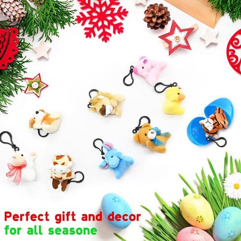 24PCS Mini Animal Plush Toys Party Favors, Small Mini Plush Stuffed Animals Toys Keychain Stuffed Animals for Kids Birthday, Valentine Exchage Gif...