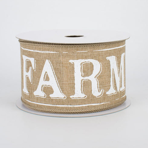 Craig Bachman 2.5" Farmhouse Royal Ribbon: Natural (10 Yards) Craft Floral Arrangement Gift Wrapping Wired Edge Ribbon...