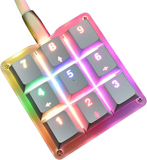 9 Keys 24 Macro RGB Backlight Programmable Setting Keypad Mechanical Keyboard OSU Single Handed Keyboard Electric Contest Game PC Laptop MAC Win G...