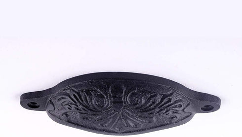 Renovators Supply Manufacturing Cabinet Handles 4.5 in. Black Wrought Iron Cabinet Knobs, Drawer Pulls with Mounting Hardware Pack of 6...