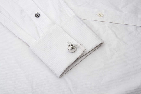 Aeroplane Propeller Cufflinks for Men (Silver)...