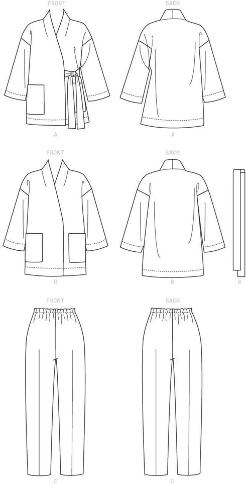 Vogue V9334ZZ Very Easy Women's Wrap Jacket, Belt, and Tapered Pants Sewing Patterns, Sizes 16-26...