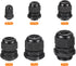 MECCANIXITY 50 Pcs Cable Gland Kit PG7 PG9 PG11 PG13.5 PG16 PG19 Adjustable Cable Connectors,Waterproof Tight Conduit Connector Plastic Conduit Fi...
