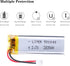 3.7V Lipo Battery 380mAh Rechargeable Lithium ion Polymer Battery 501646 Lithium Polymer ion Battery with JST Connector...