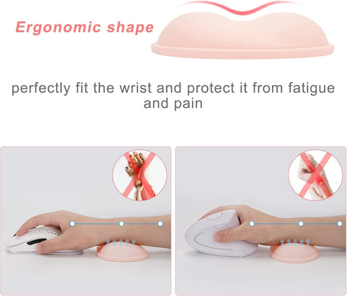 Wrist Rest Pad, Ergonomic Wrist Rest Mouse Pad with Non-Slip Base, Vertical Mouse Pad Rest Support, Silicone Gel Wrist Rest for Mouse and Computer...