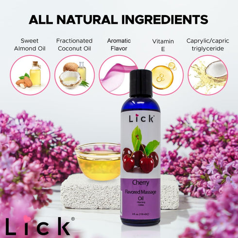 Cherry Flavored Massage Oil for Massage Therapy - Relaxing Muscle Massage for Men and Women with Natural Vitamin e Oil with Aromatherapy Oils for ...