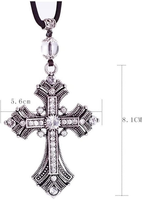 Car Pendant Metal Diamond Hanging Cross, Auto Interior Rearview Mirror Dangle, Interior Decoration Pendant...