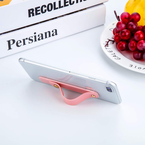 Weewooday 6 Pieces Phone Grip Holder Cell Phone Grip Strap Telescopic Finger Strap Stand Universal Finger Kickstand for Most Smartphones(Soft Colo...