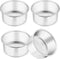 TeamFar 4 Inch Cake Pan, 4 Pcs Mini Cake Pan Round Tier Baking Tins Set Stainless Steel, For Baking Steaming Serving, Healthy & Sturdy, Mirror Fin...