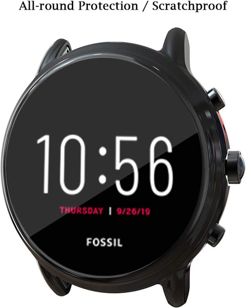 Suoman 3-Pack for Fossil Gen 5 Carlyle Case, High Definition Clear Screen Protector, All-Around Protective TPU Bumper Cover (Not Fit for Fossil Ge...