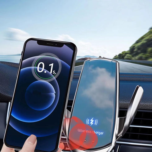 Wireless Car Charger Automotive Electric Induction 15W Wireless Charger Car Vent Mount Bracket Fast Charging Auto-Clamping Car Phone Holder Mount ...