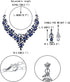 EVER FAITH Women's Crystal Elegant Bridal Floral Cluster Teardrop Statement Necklace Earrings Set...