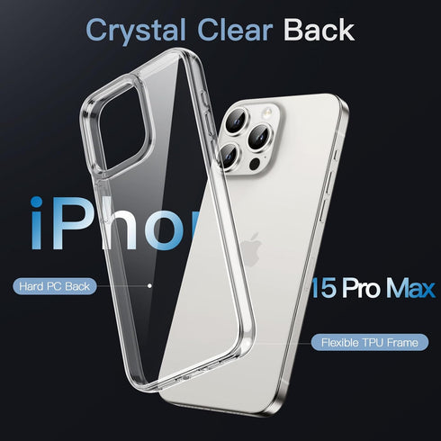 JETech Case for iPhone 15 Pro Max 6.7-Inch, Non-Yellowing Shockproof Phone Bumper Cover, Anti-Scratch Clear Back (Clear)...