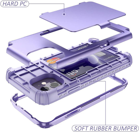 WeLoveCase iPhone 11 Wallet Case for Women Defender Credit Card Holder Cover with Hidden Mirror Three Layer Shockproof Heavy Duty Protection All-R...