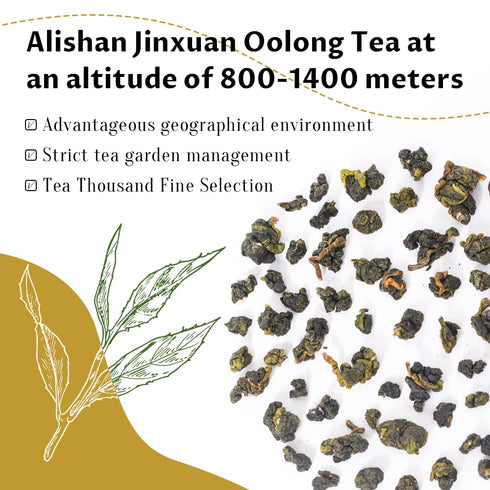 LWXLJMJZC?Taiwan Alishan Jin Xuan Oolong Tea With Creamy Flavor-Oolong Tea Loose Leaf-(75 cups) 150g/5.3oz...