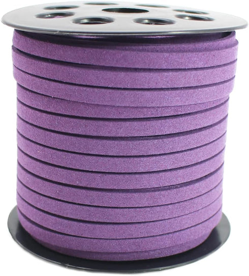 Purple Faux Leather Cord for Jewerly Making 5mm 40 Yards Suede Cord Necklace String Thin Leather Lace Velvet Lace Craft Cord for Bracelet-Choker-D...