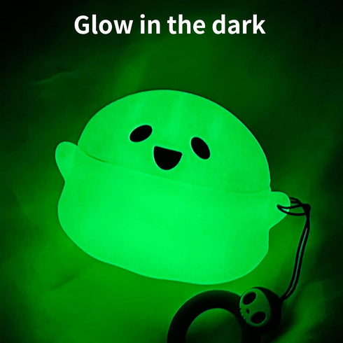 Compatible with Apple AirPods Pro 2nd/1st Generation Charging Case Cover with Cleaner Kit, Luminous 3D Halloween Ghost Funny Anime Soft Silicone P...