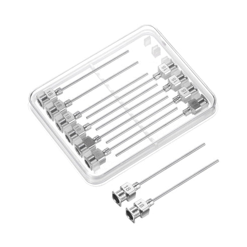 12pcs 18Gauge Stainless Steel Dispensing Needles, 1 1/2" All Metal Glue Needle Tube Blunt Tips Luer Lock for Thick Liquids, Ink, Glue, Lab Use...
