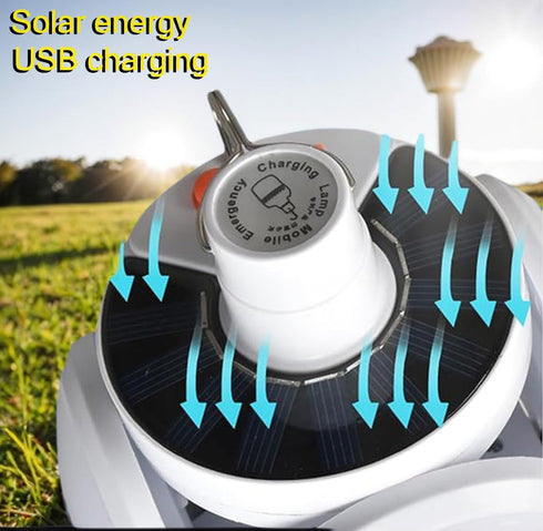 Solar Multi-Functional Emergency LED Light Bulb with USB Charging, foldable light bulb ?Outdoor led bulbs ideal for Power Outage, Tent Camping, Fi...