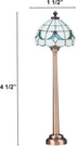 Mini dollhouse tiffany floor lamp, LED miniature lighting for dolls house decor, functional light, Furniture accessories (Tiffany floor lamp 1)...