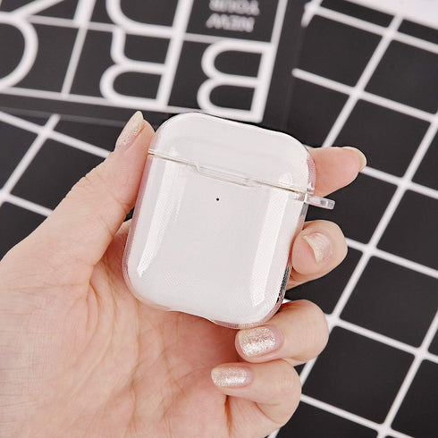AIRSPO Airpods Case Cover, Clear Soft TPU Protective Cover Compatible with Apple AirPods 1/2 Wireless Charging Case with Keychain (Clear)......
