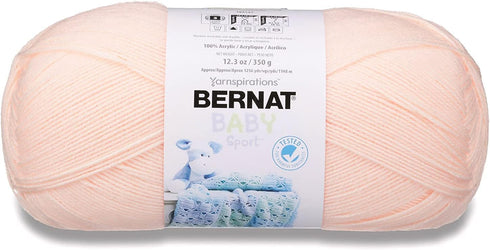 Bernat Baby Sport BB Peach Blossom Yarn - 1 Pack of 12.3oz/350g - Acrylic - #3 Light - 1256 Yards - Knitting/Crochet......