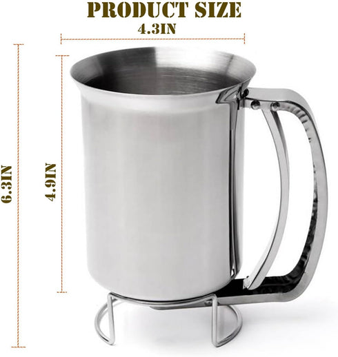 Stainless Steel Pancake Batter Dispenser, Batter Dispenser with Squeeze Handle, Professional Pancake Dispenser for Pancakes, Cupcakes, Muffins, an...
