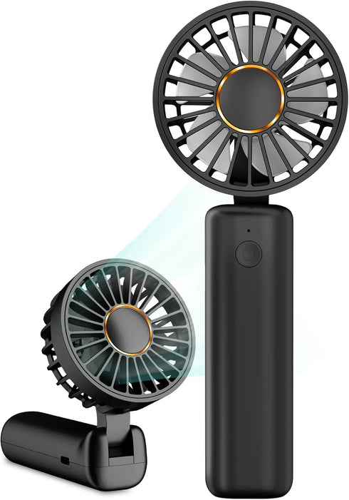 Portable Handheld Fan, Mini Desk Fan Foldable 2000mAh, 180° Ratotion, 3 Speeds, Ultra Quite, Up to 8H Long Use Time, Small Personal Cooling Fans M...