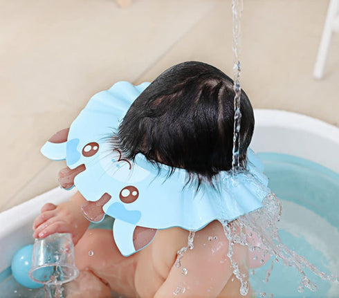 Baby Shower Cap Shampoo Cap Bath Visor Hat Kids Hair Washing Shampoo Shield Adjustable Waterproof Bath Shield Visor for 0-8 Years...
