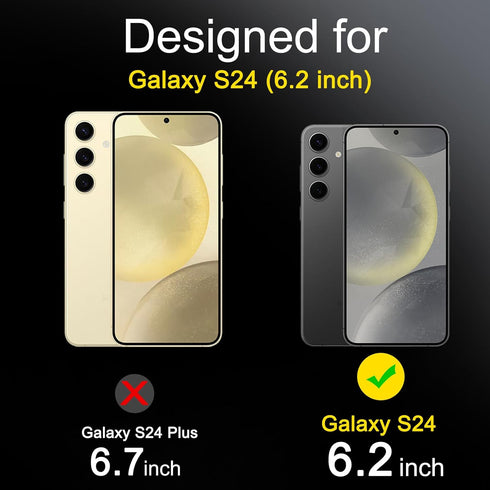 Ferilinso 4 Pack Privacy Screen Protector for Samsung Galaxy S24 with 4 Pack Tempered Glass Camera Lens Protector Phone Case Friendly Accessories ...
